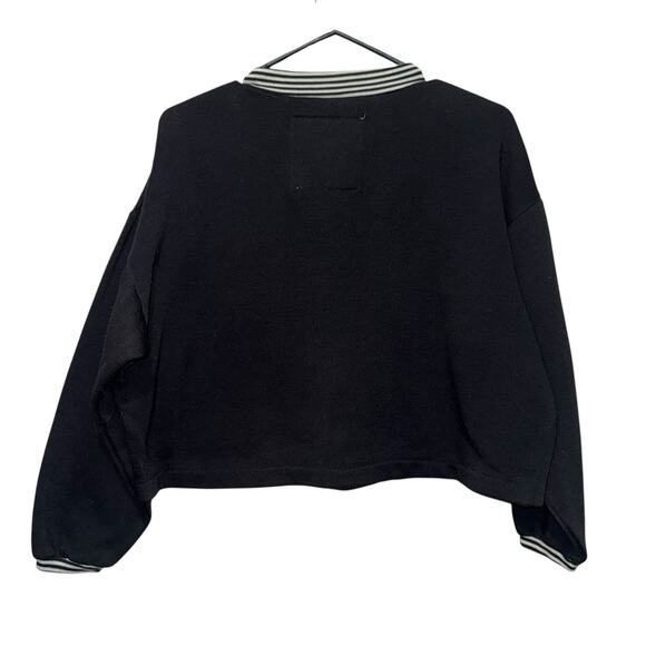 Vintage 80’s Varsity Style Black Local Hero Cropped Sweatshirt MED Spiegel - Picture 4 of 10